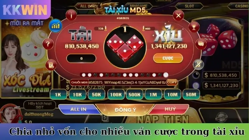 Quản lý vốn khi chơi Tài Xỉu - Chia nhỏ vốn cho nhiều ván cược